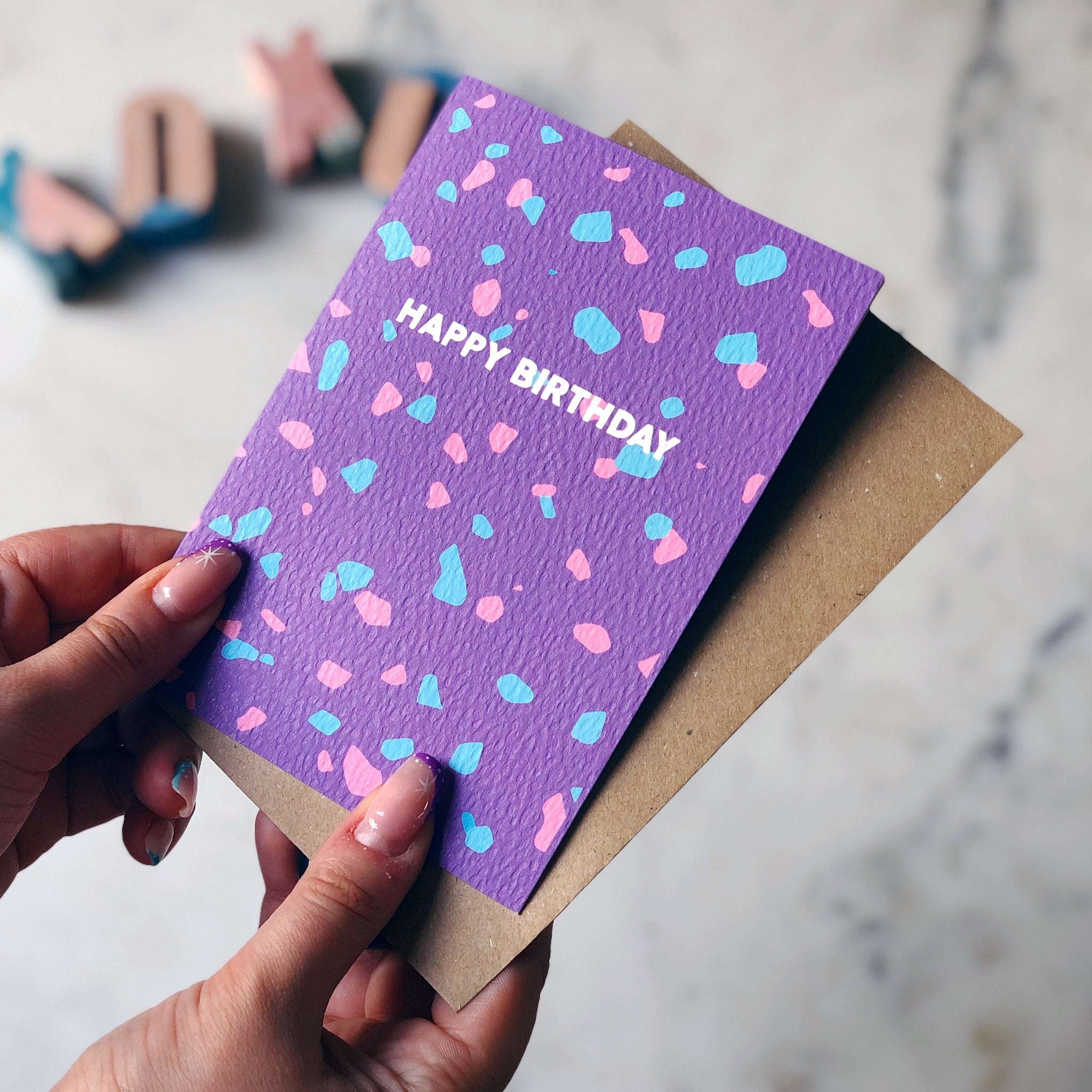 Happy Birthday Purple Sprinkles Card Wee Green Place