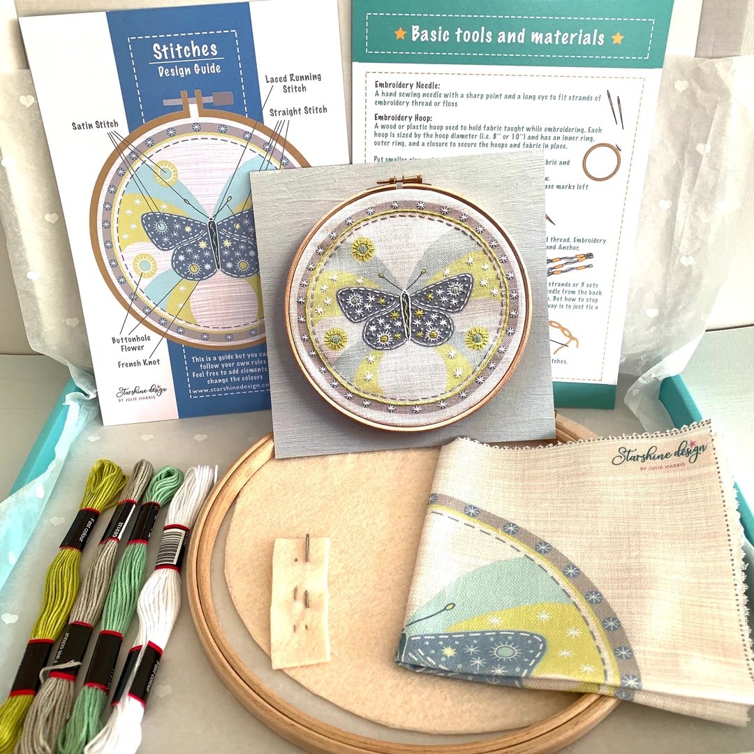 Butterfly embroidery kit Wee Green Place